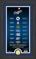 Los Angeles Dodgers 7 World Series" Legacy" Supreme Gold Coin Photo Mint Framed LE 5,000