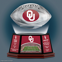 Oklahoma Sooners Levitating Football Lights Up And Spins