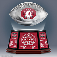 Alabama Crimson Tide 2020 National Champions Levitating Football Lights Up And Spins