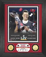 Tampa Bay Buccaneers Super Bowl LV Champions Tom Brady Super Bowl 55 Champion Trophy 2pc Bronze Coin Photo Mint LE 5,000