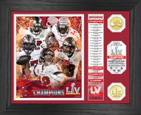 Tampa Bay Buccaneers Super Bowl 55 Champions Banner 2pc Bronze Coin Photo Mint LE 5,000