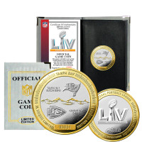 Tampa Bay Buccaneers and Kansas City Chiefs Official Super Bowl LV 24k Gold and Silver Flip Coin w/NFL Case LE COA 10,000