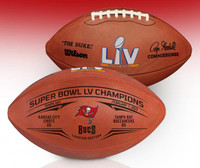 Tampa Bay Buccaneers Super Bowl LV Champions Laser Engrave Wilson Leather Football LE 5,000
