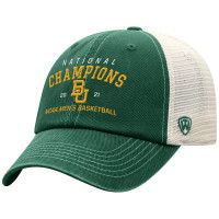 Baylor Bears 2021 NCAA Men's Basketball National Champions Traditional Trucker Snapback Adjustable Hat - Green