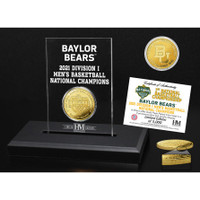 Baylor 2021 NCAA Men’s Basketball Champions Gold Coin & Acrylic Display