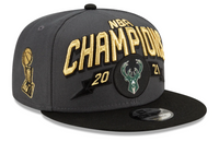 Milwaukee Bucks 2021 NBA Finals Champions Locker Room 9FIFTY Snapback Adjustable Hat - Gray/Black