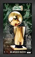 Milwaukee Bucks 2021 NBA Champions Signature Trophy Photo Mint LE 5,000