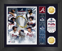 Atlanta Braves 2021 World Series Champions Banner 24k Gold Photo Mint LE 5,000