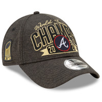 Atlanta Braves New Era 2021 World Series Champions Locker Room 9FORTY Adjustable Hat - Graphite