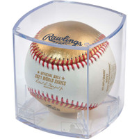 Atlanta Braves 2021 MLB World Series Champions Gold Logo Baseball w/Case
