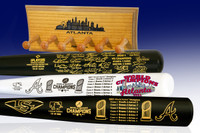 Atlanta Braves 2021 MLB World Series Champions 2-Bat Set w/Baseball Bat Rack LE 10,000