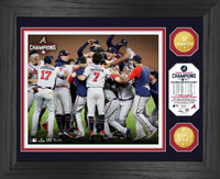 Atlanta Braves 2021 World Series Champions 2pc Gold Coin Celebration Photo Mint LE 5,000