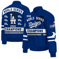 Los Angeles Dodgers 2020 World Series Champions Full-Snap Leather Jacket - Royal