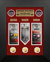 Georgia Bulldogs 2021 Football National Champions Deluxe 3pc 24k Gold Coin Road To The National Championship Photo Mint LE 1,000