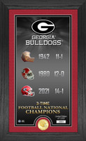 Georgia Bulldogs 3-Time National Champions "Legacy" 24k Gold Coin Photo Mint LE 5,000