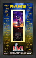 Los Angeles Rams Super Bowl LVI Champions Signature Ticket Framed LE 5,000