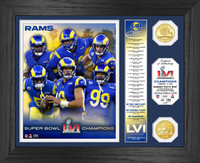 Los Angeles Rams Super Bowl LVI Champions 2pc Gold Coin Banner Photo Mint Framed LE 5,000