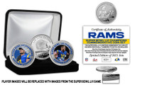 Los Angeles Rams Super Bowl LVI Champions 3pc Silver Color Coin Set w/Case LE 2,021
