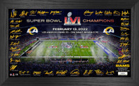 Los Angeles Rams Super Bowl LVI Signature Gridiron w/Final Scores Framed 12" x 20" LE 5,000