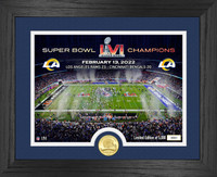 Los Angeles Rams Super Bowl LVI Champions Celebration 24k Gold Coin Photo Mint Framed 13" x 16" LE 5,000