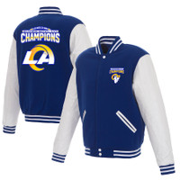 Los Angeles Rams Super Bowl LVI Champions Reversible Two-Tone Full-Snap Hoodie Jacket - Royal/White