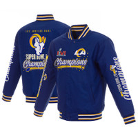 Los Angeles Rams Women's Super Bowl LVI Champions Poly-Twill Quilted Full-Snap Jacket - Royal