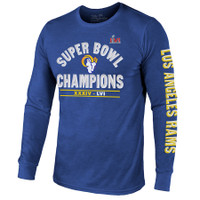 Los Angeles Rams Majestic Threads 2-Time Super Bowl Champions Always Champs Tri-Blend Long Sleeve T-Shirt - Royal