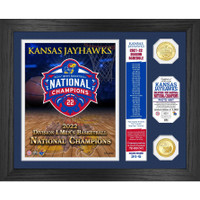 Kansas Jayhawks 2022 NCAA Men's Basketball Champions 2pc Gold Coin "Banner" Photo Mint LE 5,000
