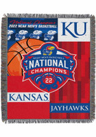 Kansas Jayhawks 2022 National Basketball Champions 48" x 60" Woven Tapestry Blanket