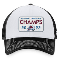 Colorado Avalanche 2022 Western Conference Champions Locker Room Trucker Adjustable Hat - Black