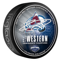 Nathan MacKinnon Colorado Avalanche 2022 Western Conference Champions Autographed Hockey Puck