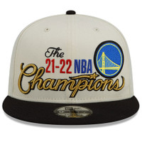 Golden State Warriors New Era 2022 NBA Finals Champion Locker Room 9FIFTY Snapback Adjustable Hat - White/Black