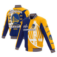 Golden State Warriors 7-Time NBA Finals Champions Varsity Full-Snap Jacket - Royal/Gold