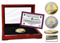 Colorado Avalanche 2022 Stanley Cup Champions Two-Tone Gold and Silver Coin w/Solid Cherry Wood Glass Case LE 5,000