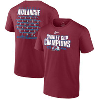 Colorado Avalanche 2022 Stanley Cup Champions Jersey Roster T-Shirt - Burgundy