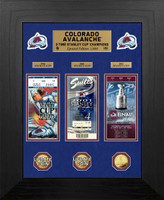 Colorado Avalanche 3x Stanley Cup Champions Deluxe 3pc Gold Coin & 3pc Ticket Collection LE 1,000