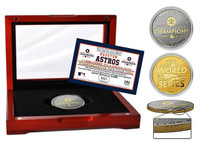 Houston Astros 2022 World Series Champions 2-Tone Gold and Silver Mint Coin w/Cherry Wood Display LE 5,000