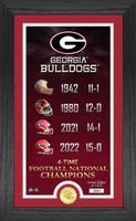Georgia Bulldogs 2021-2022 Back to Back National Champions "Legacy" 24k Gold Coin Photo Mint LE 5,000
