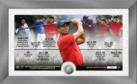 Tiger Woods Championship Timeline Silver Coin Pano Photo Mint LE 5,000