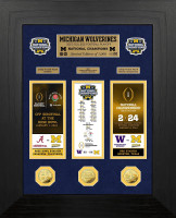 Michigan Wolverines 2023 CFP Champions Deluxe Road to Championship Gold Photo Mint LE 1,000