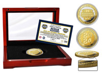 Michigan Wolverines 2023 CFP National Champions Gold & Silver Two Tone Coin w/Cherry Wood Display Box LE 5,000