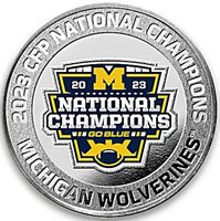 Michigan Wolverines 2023 CFP National Champions Silver Color Coin LE 5,000