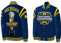 Michigan Wolverines 2023 CFP National Champions Wool Jacket ~ Sizes: Small - 4XL