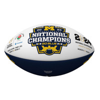 Michigan Wolverines 2023 National Champions Leather Season's Games and Scores Football LE 5,000
