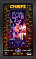 Kansas City Chiefs Super Bowl LVIII Signature Ticket Framed Photo Mint LE 5,000