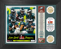 Philadelphia Eagles Super Bowl LIX Champions 2pc Gold Coin Photo Mint LE 5,000