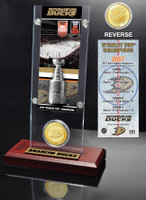Anaheim Ducks Stanley Cup Champions Ticket and Bronze Coin Acrylic Display