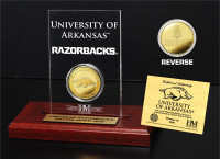 University of Arkansas  24KT Gold Coin Etched Acrylic