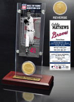 Eddie Mathews Hall of Fame Ticket & Bronze Coin Acrylic Desk Top