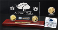 Auburn Oaks Authentic Oak 6x9 Etched Acrylic Gold Coin Desk Top